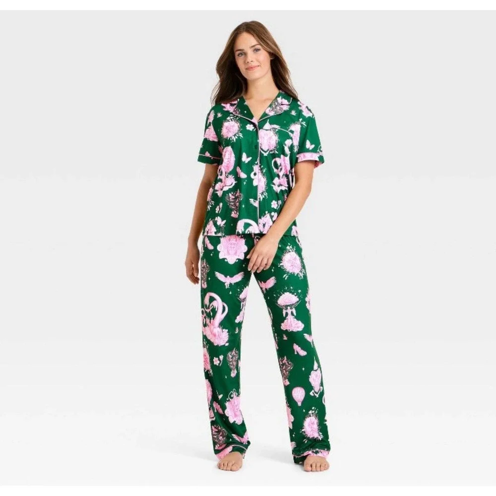 WICKED‎ KATIE KIME Women's Pajama Set GREEN GLINDA ELPHABA OZ SIZE XXS